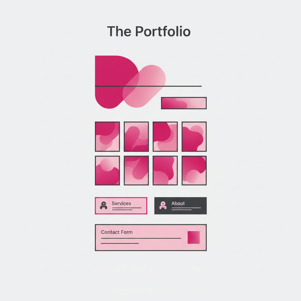 Layout preview of the The Portfolio website template